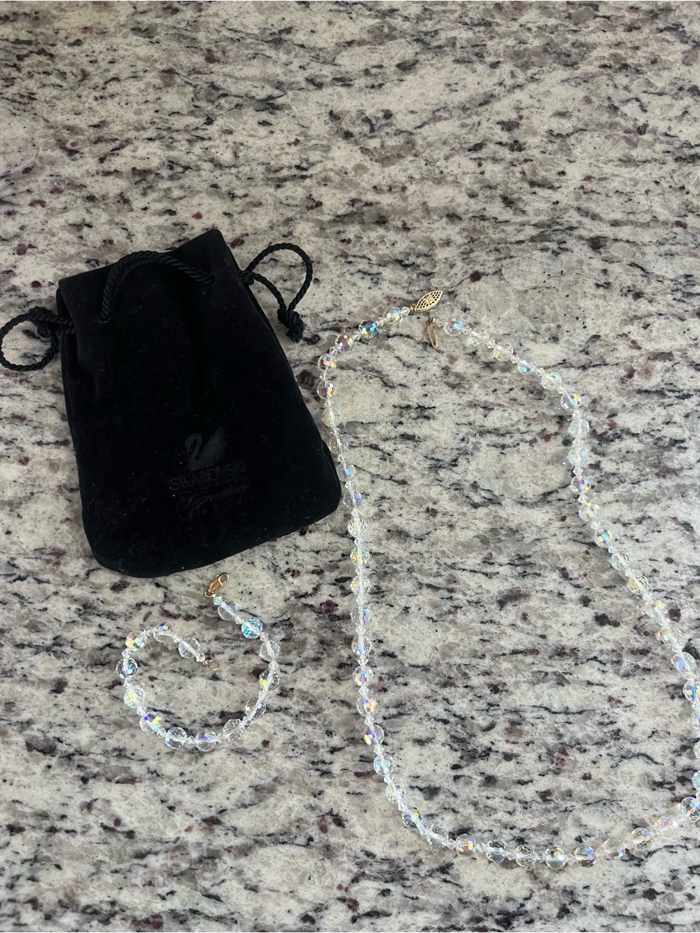 Swarovski Crystal Aurora Borealis Necklace and Bracelet Set